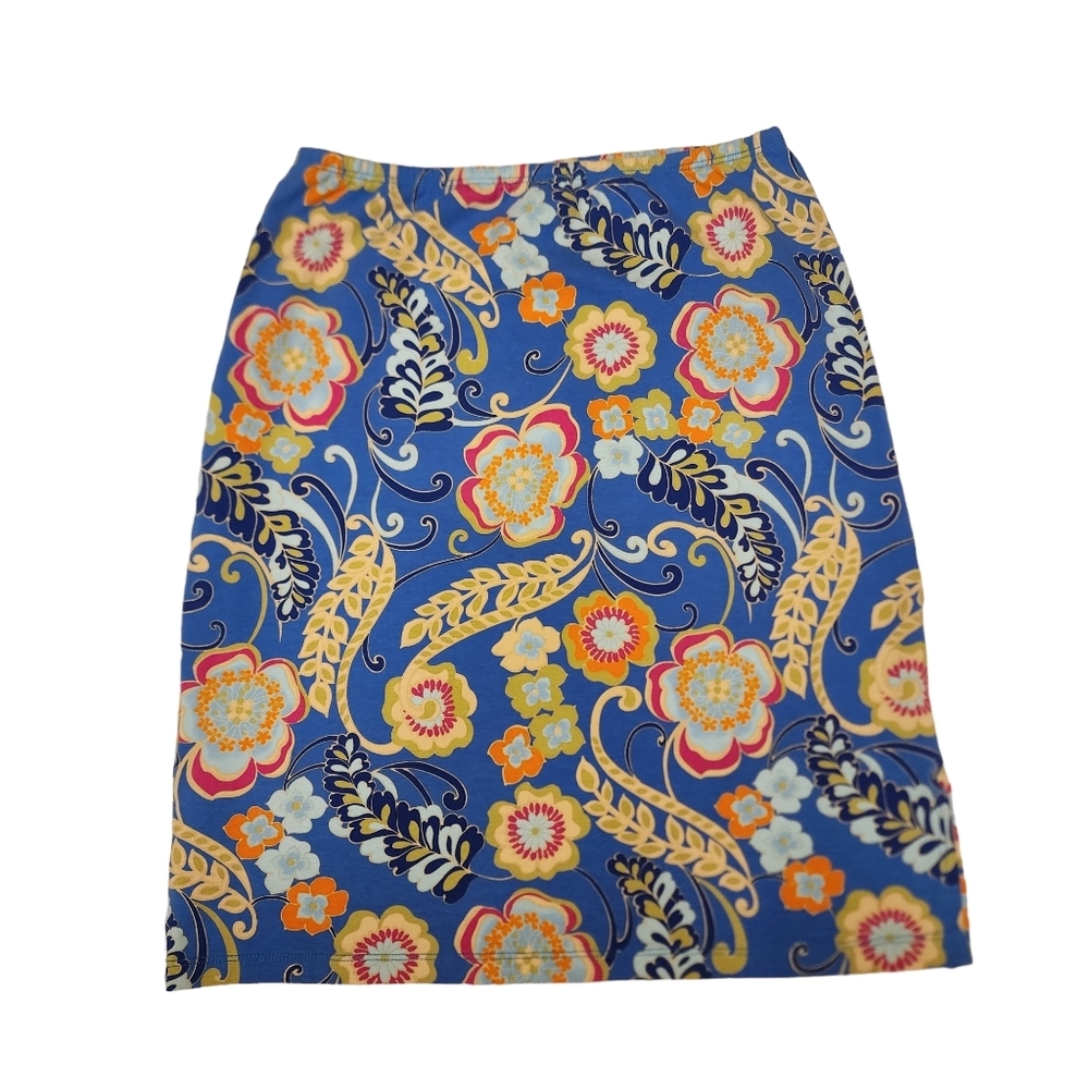 Vintage Blue Floral Mini Skirt Size L